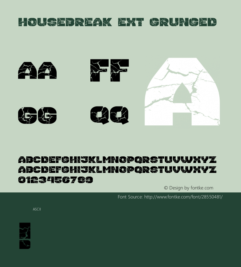 Housebreak Ext Grunged Version 1.000 Font Sample