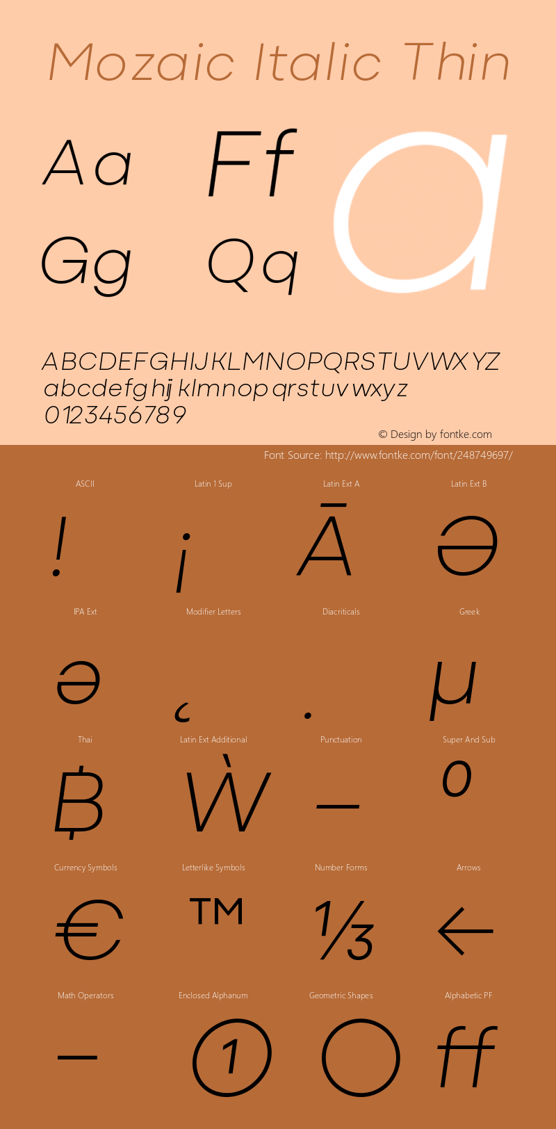 Mozaic Italic Thin Version 1.000 (2023-04-29) | FøM Fix图片样张