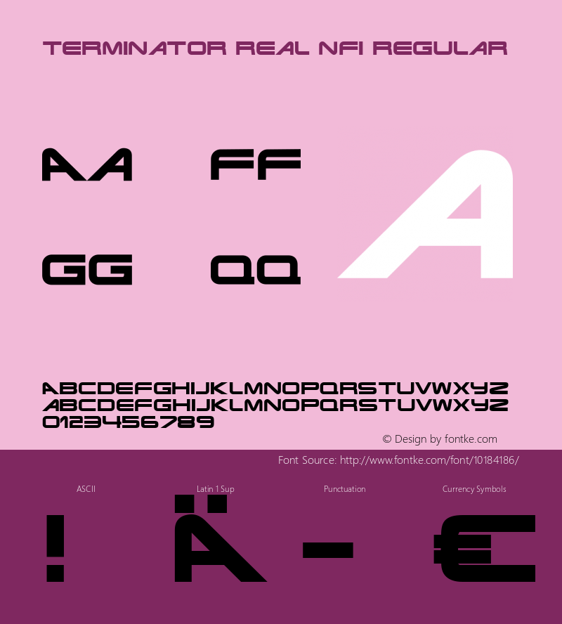 Terminator Real NFI Regular 1.0 Font Sample