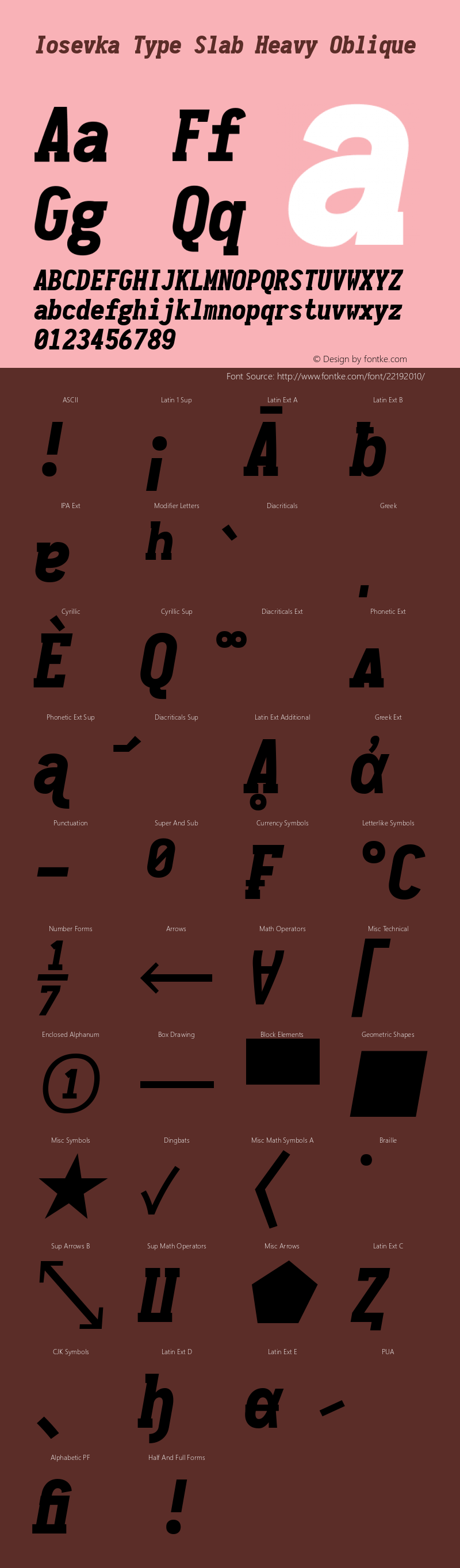 Iosevka Type Slab Heavy Oblique 1.13.1; ttfautohint (v1.6) Font Sample