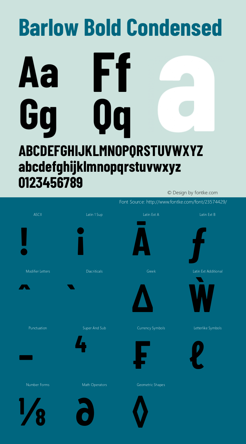 Barlow Bold Condensed Development Version Font Sample