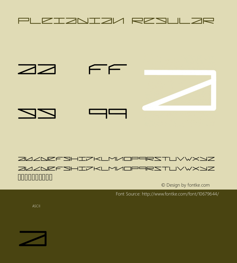 Pleiadian Regular Version 001.000 Font Sample