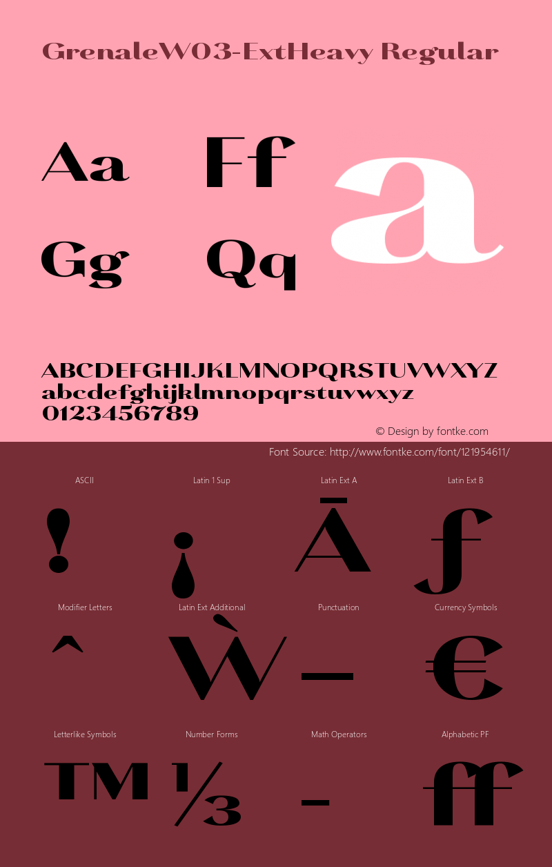 Grenale W03 Ext Heavy Version 1.00 Font Sample
