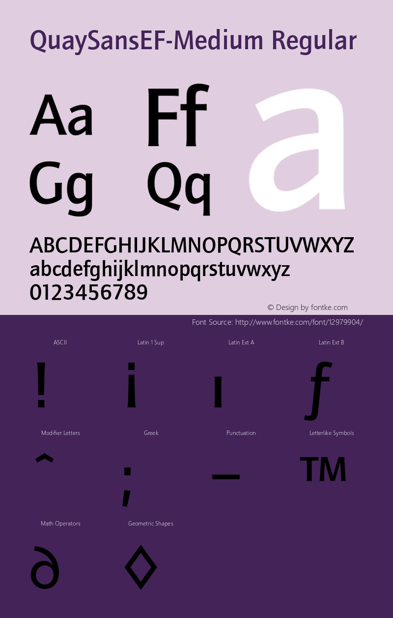 QuaySansEF-Medium Regular OTF 1.100;PS 001.001;Core 1.0.29 Font Sample