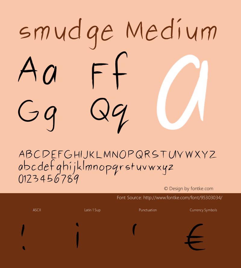 smudge Version 001.000 Font Sample