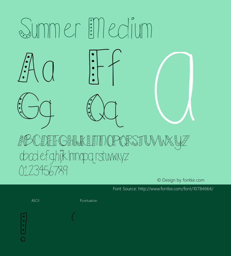 Summer Medium Version 001.000 Font Sample