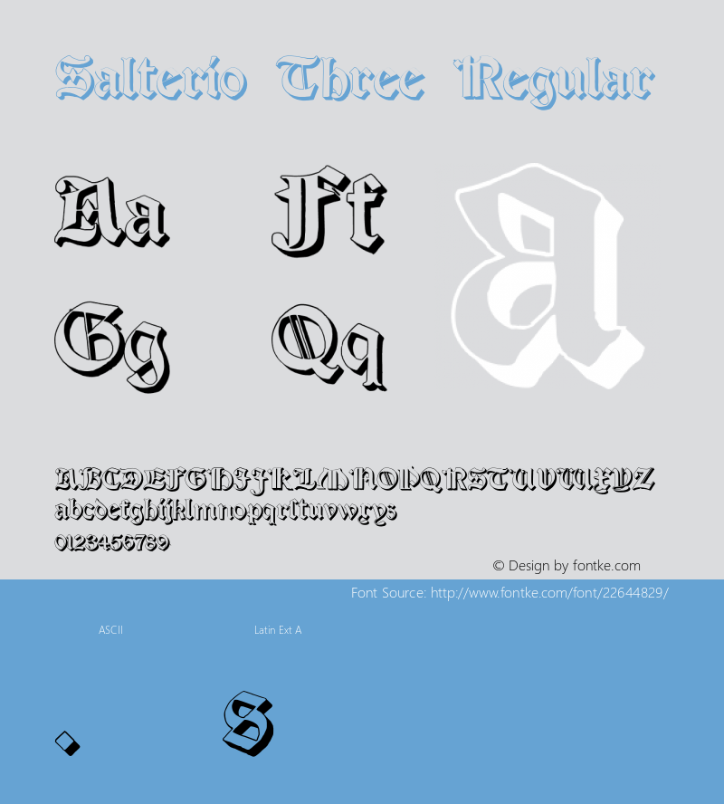 Salterio Three Version 2.003 2012 Font Sample