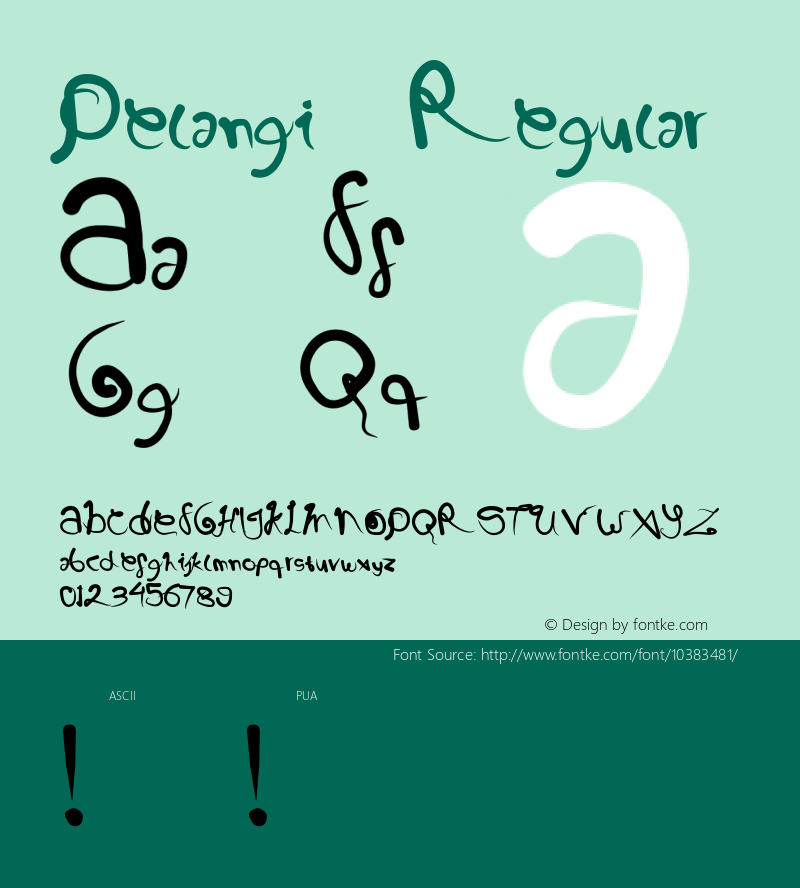 Pelangi Regular Unknown Font Sample