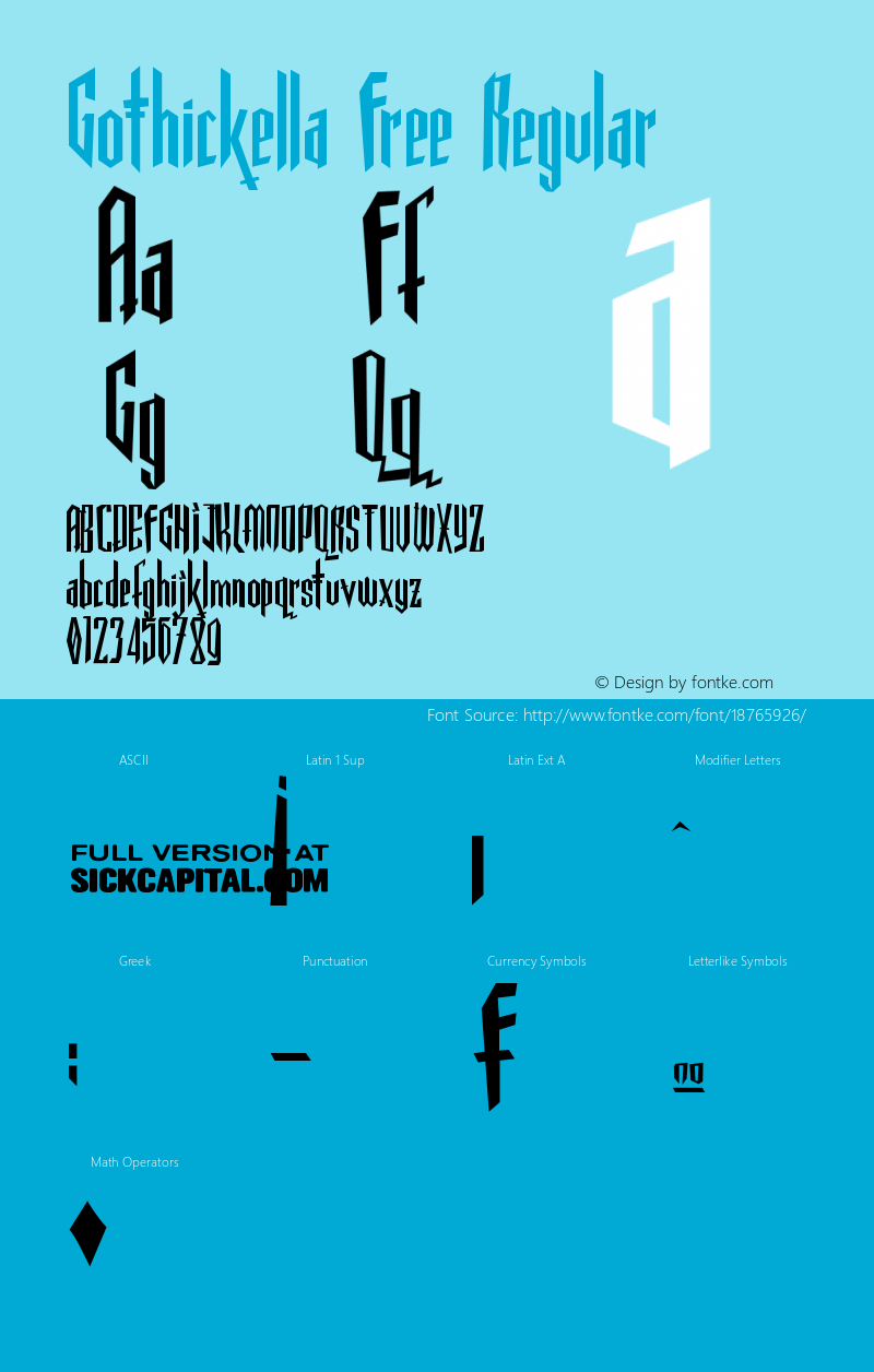 Gothickella Free Regular v1 - Dirt2.com // SickCapital.cm Font Sample