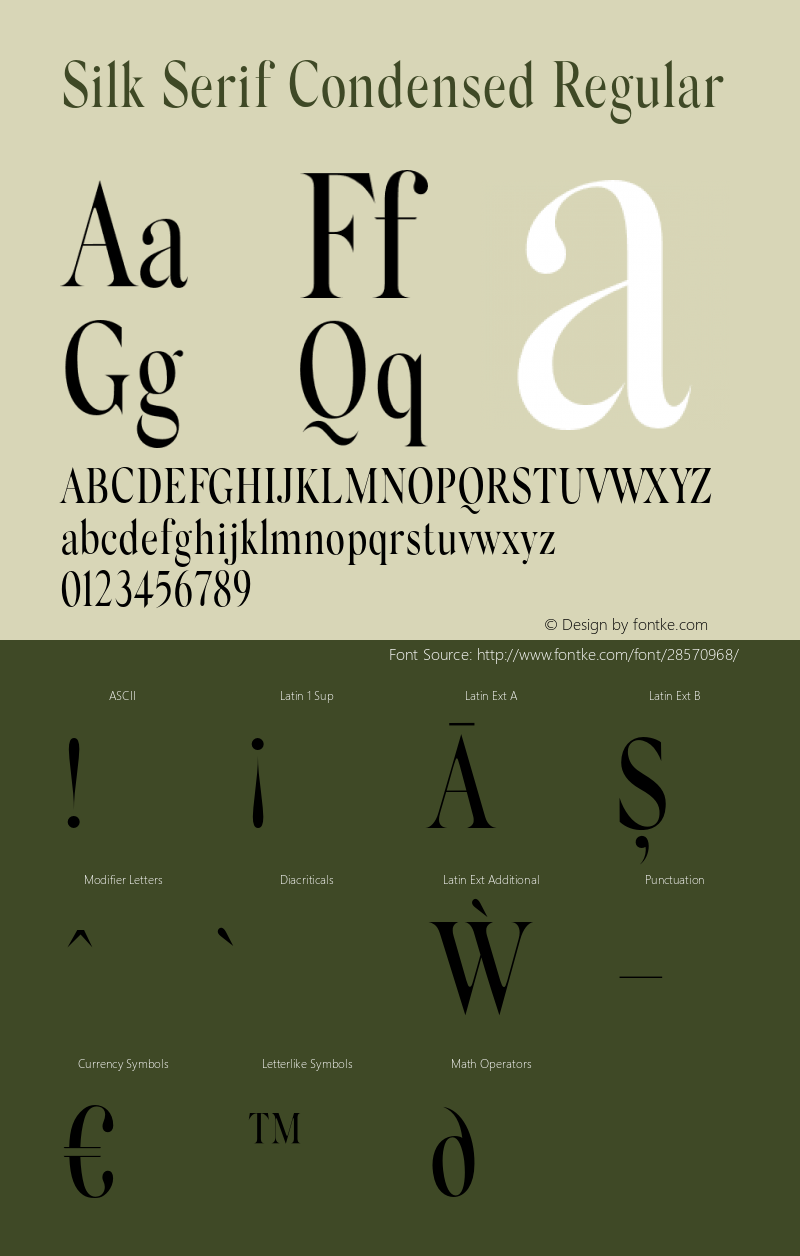 SilkSerifCondensed-Regular Version 1.1 | wf-rip by RD Font Sample