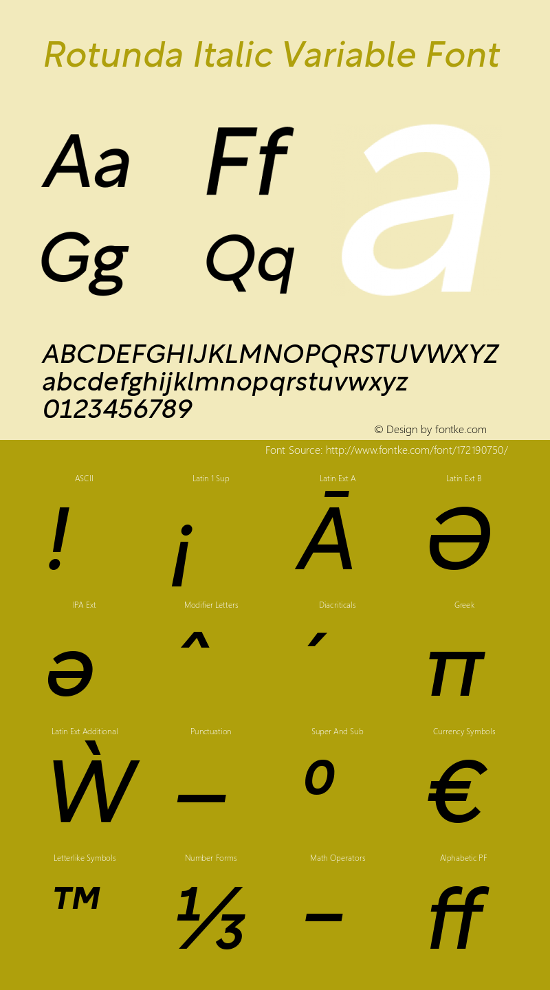 Rotunda Italic Variable Font 1.000图片样张