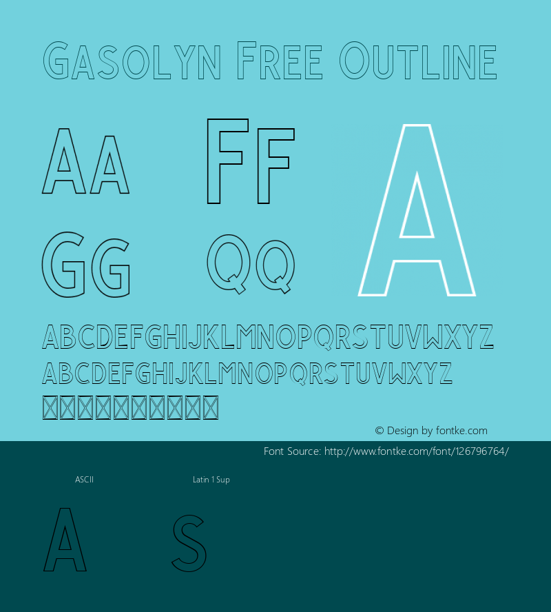 Gasolyn Free Outline 1.0 Font Sample