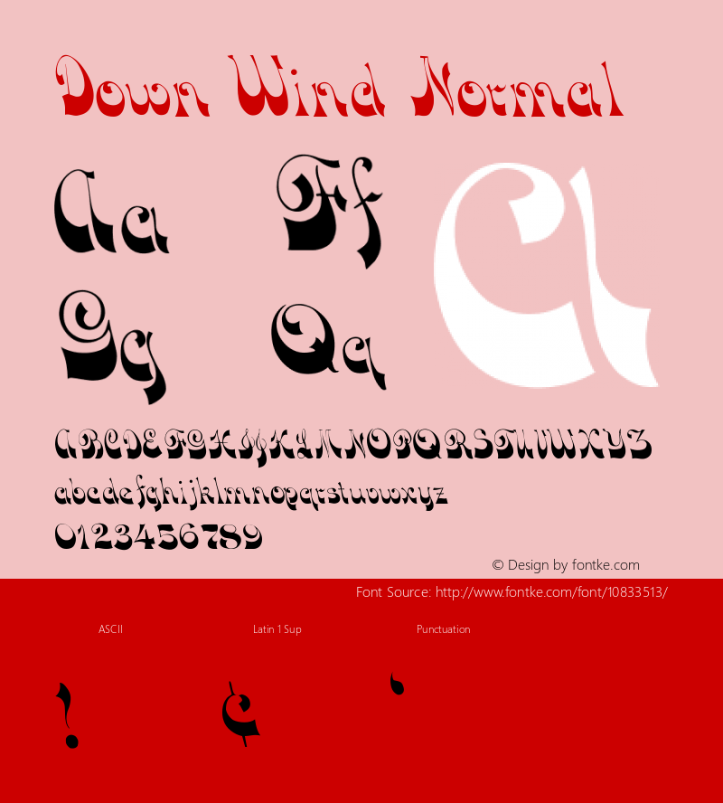 Down Wind Normal Version 001.001 Font Sample