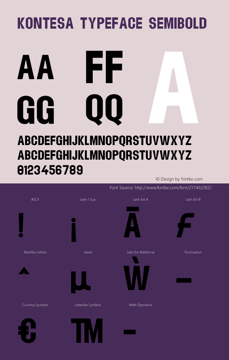 Kontesa Typeface SemiBold Version 1.000;FEAKit 1.0图片样张