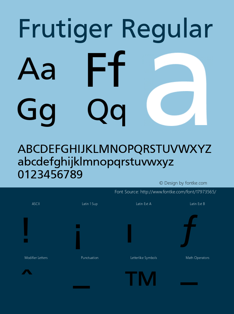 Frutiger Regular 001.000 Font Sample