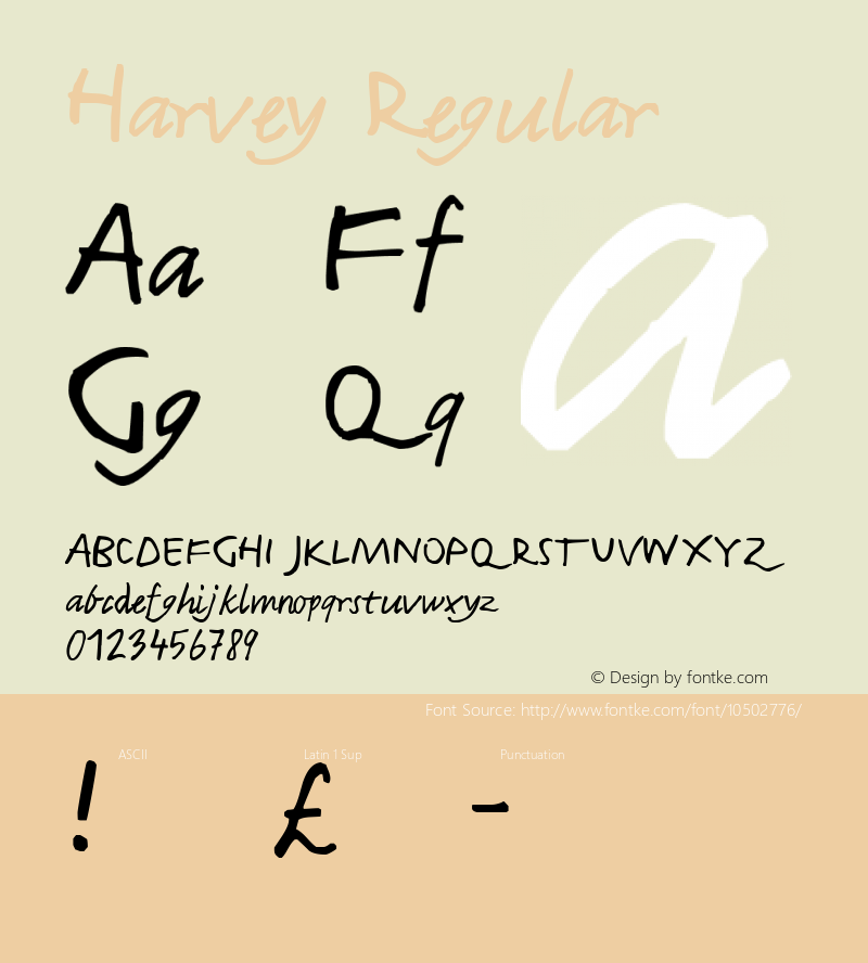 Harvey Regular Macromedia Fontographer 4.1 23.06.97 Font Sample