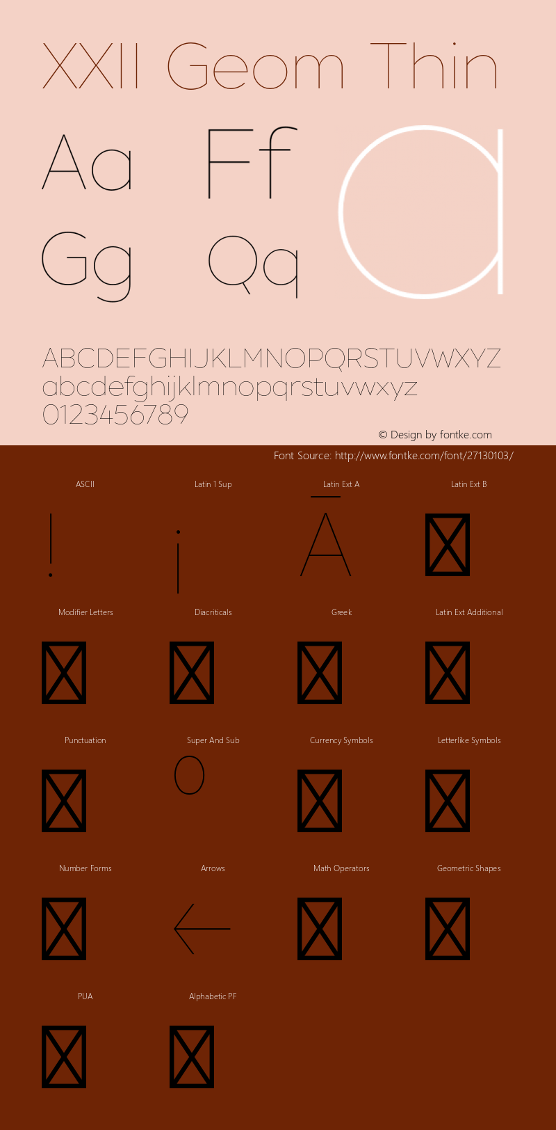 XXIIGeom-Thin Version 1.001;PS 001.001;hotconv 1.0.70;makeotf.lib2.5.58329 Font Sample