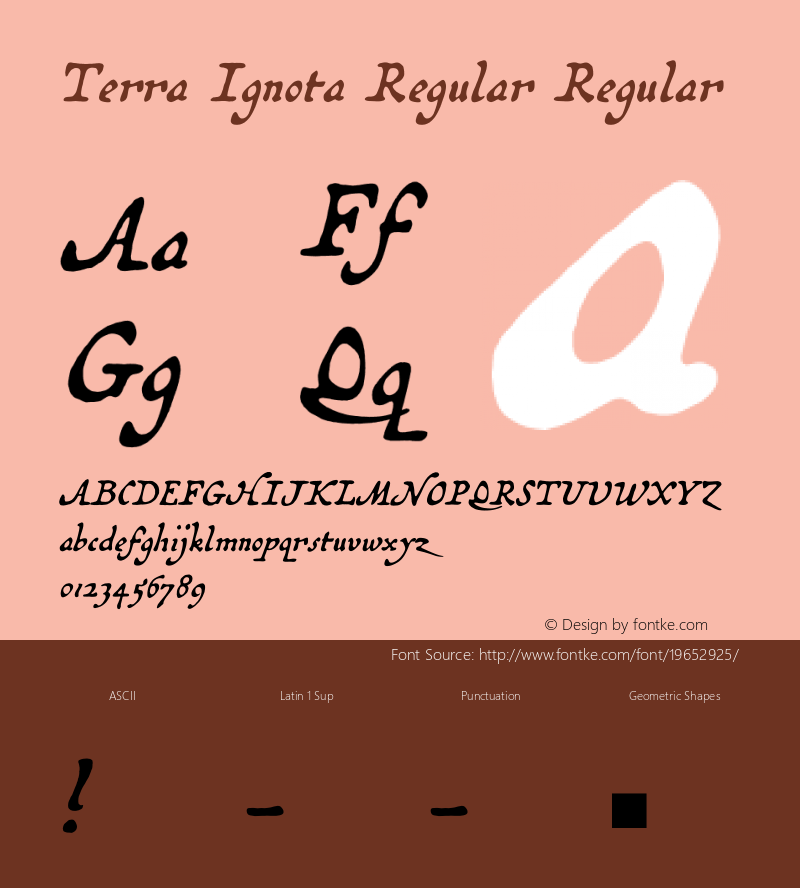 Terra Ignota Version 1.000 Font Sample