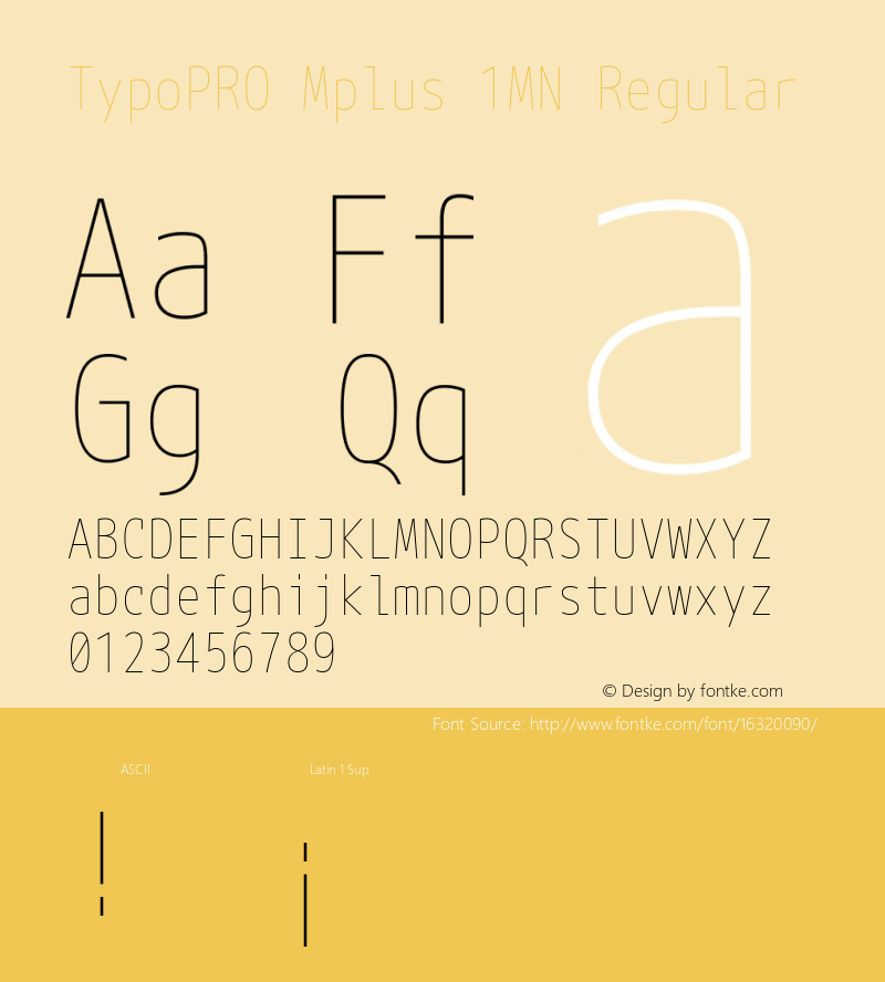 TypoPRO Mplus 1MN Regular Version 1.059 Font Sample