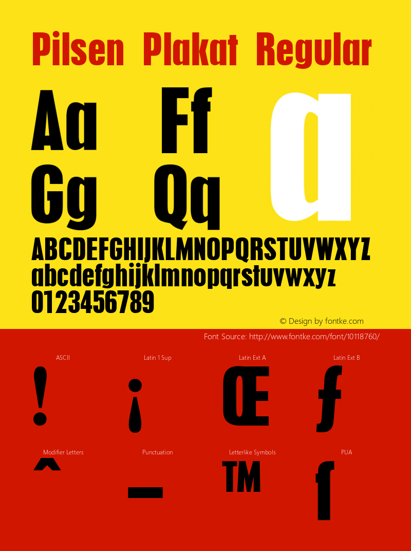 Pilsen Plakat Regular 1.0 Font Sample