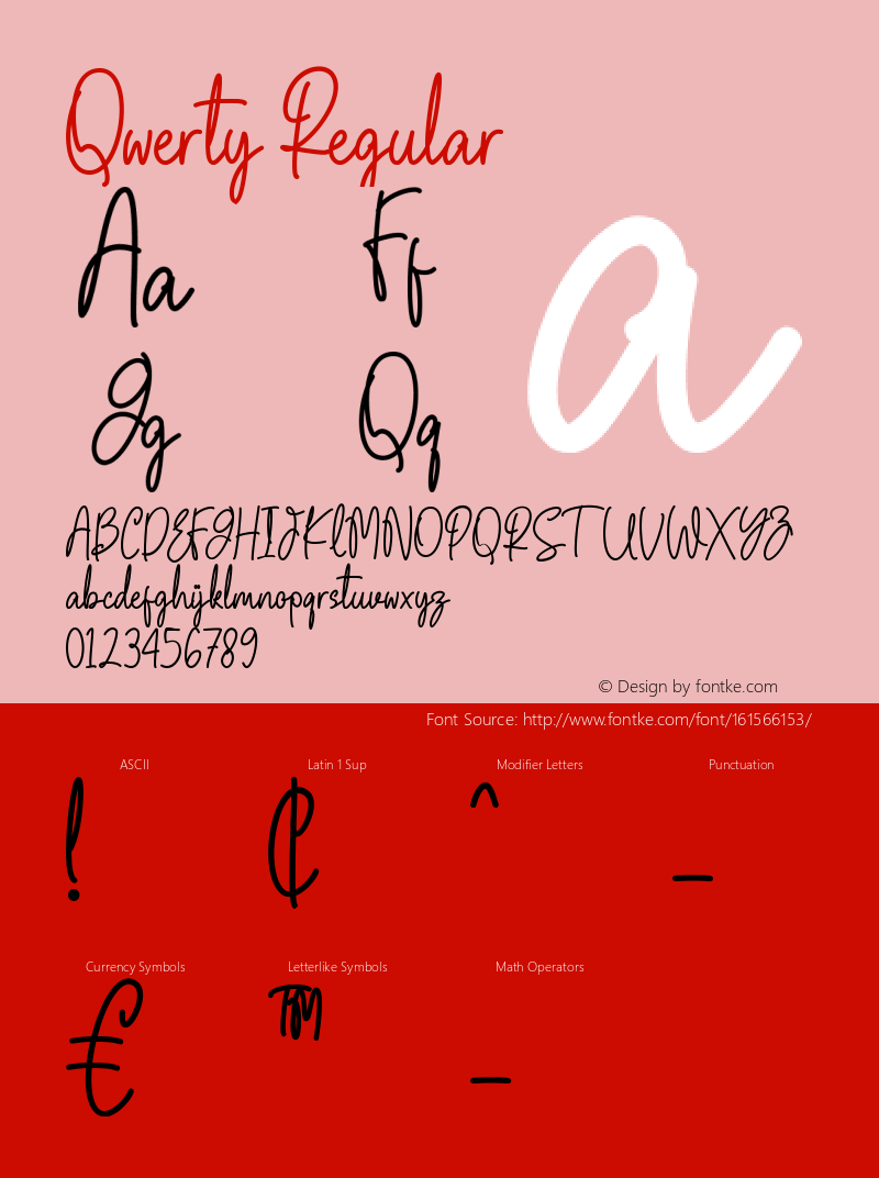 Qwerty Version 1.000 Font Sample