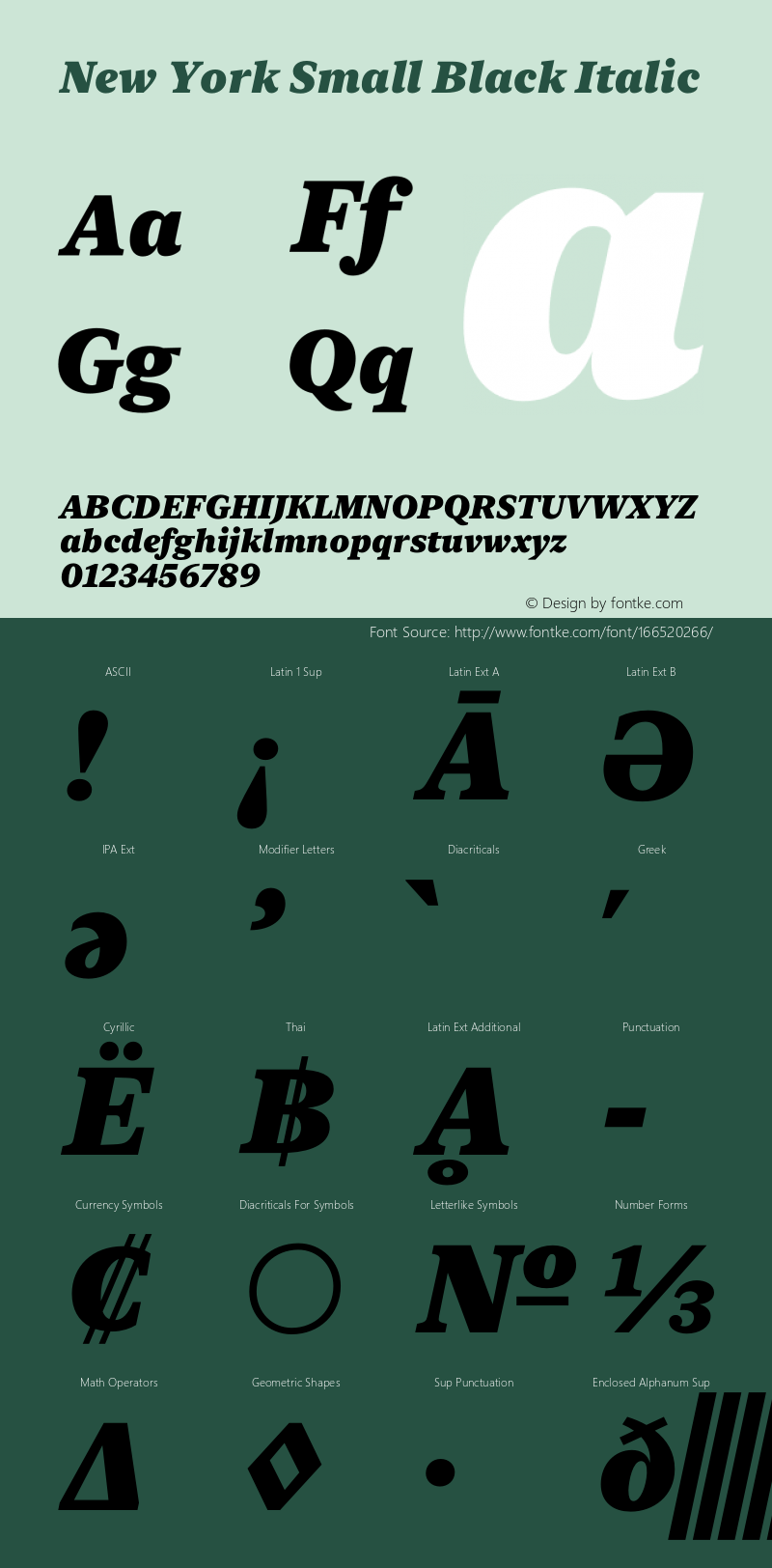 New York Small Black Italic Version 16.0d1e4 Font Sample