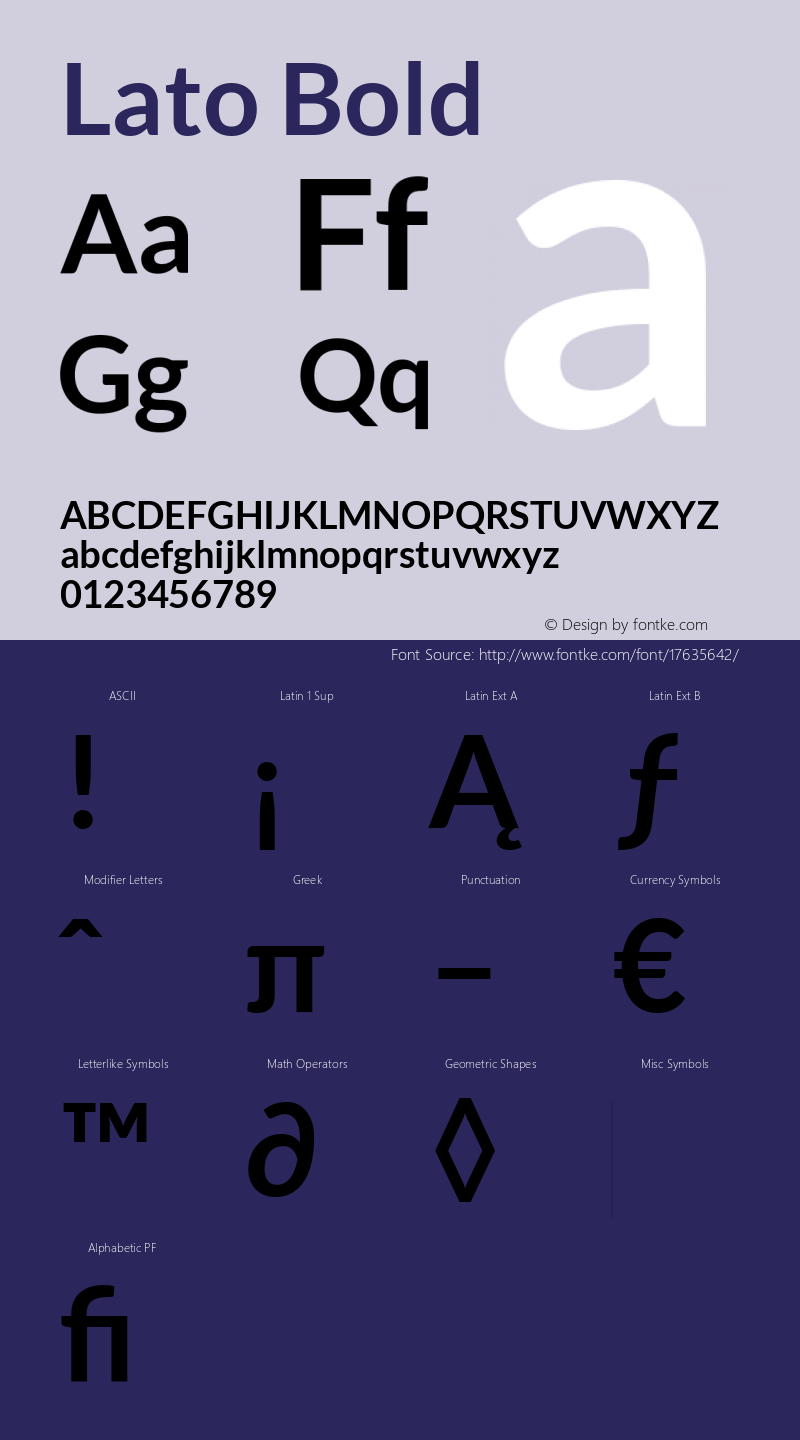 Lato Bold Version 1.104; Western+Polish opensource Font Sample