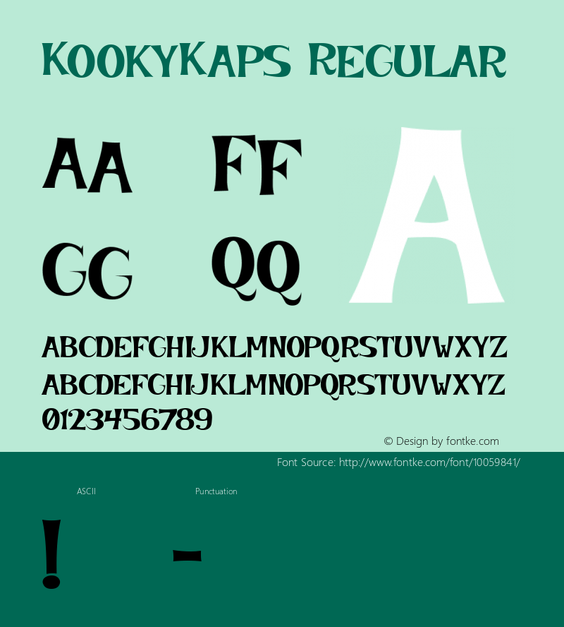 KookyKaps Regular 1.0 09/10/97 Font Sample