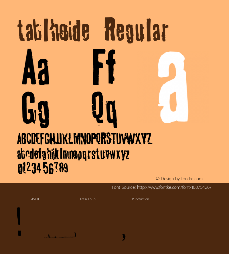 tablhoide Regular Macromedia Fontographer 4.1 17/12/98 Font Sample