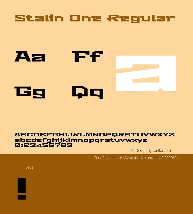 StalinOne Version 1.0 Font Sample