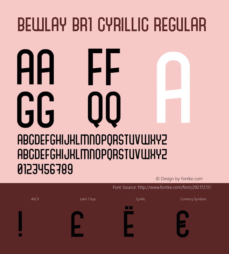 Bewlay Br1 Cyrillic Version 1.00 February 12, 2019, initial release Font Sample