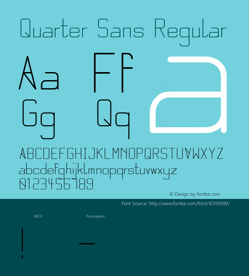 Quarter Sans Regular Version 1.000 Font Sample