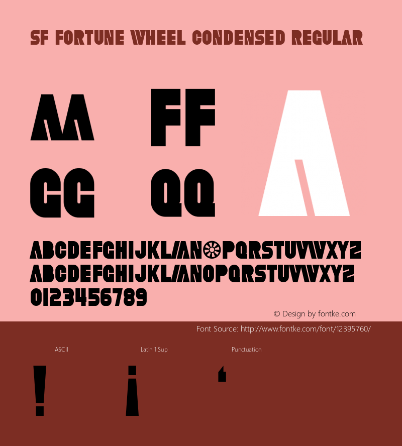 SF Fortune Wheel Condensed Regular 1.0 Font Sample