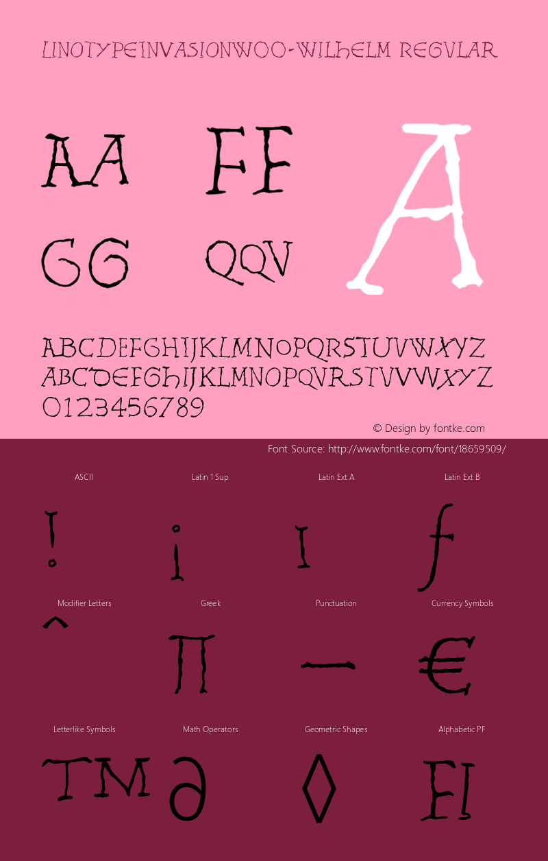 LinotypeInvasionW00-Wilhelm Regular Version 2.00 Font Sample