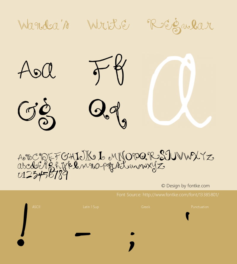 Wanda's Write Regular Version 1.01 May 4, 2006 Font Sample