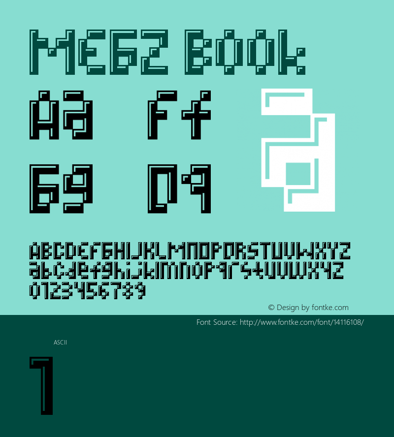 MEGZ Book Version Macromedia Fontograp Font Sample