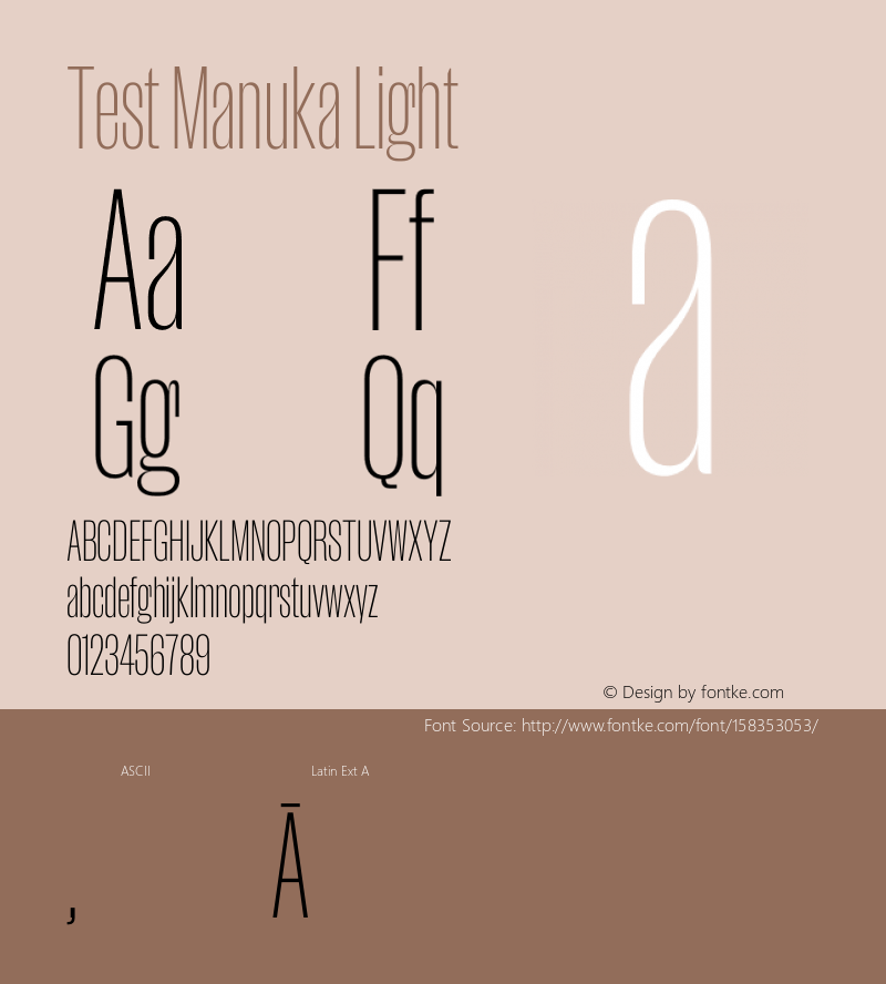 Test Manuka Light Version 1.005;hotconv 1.0.116;makeotfexe 2.5.65601 Font Sample