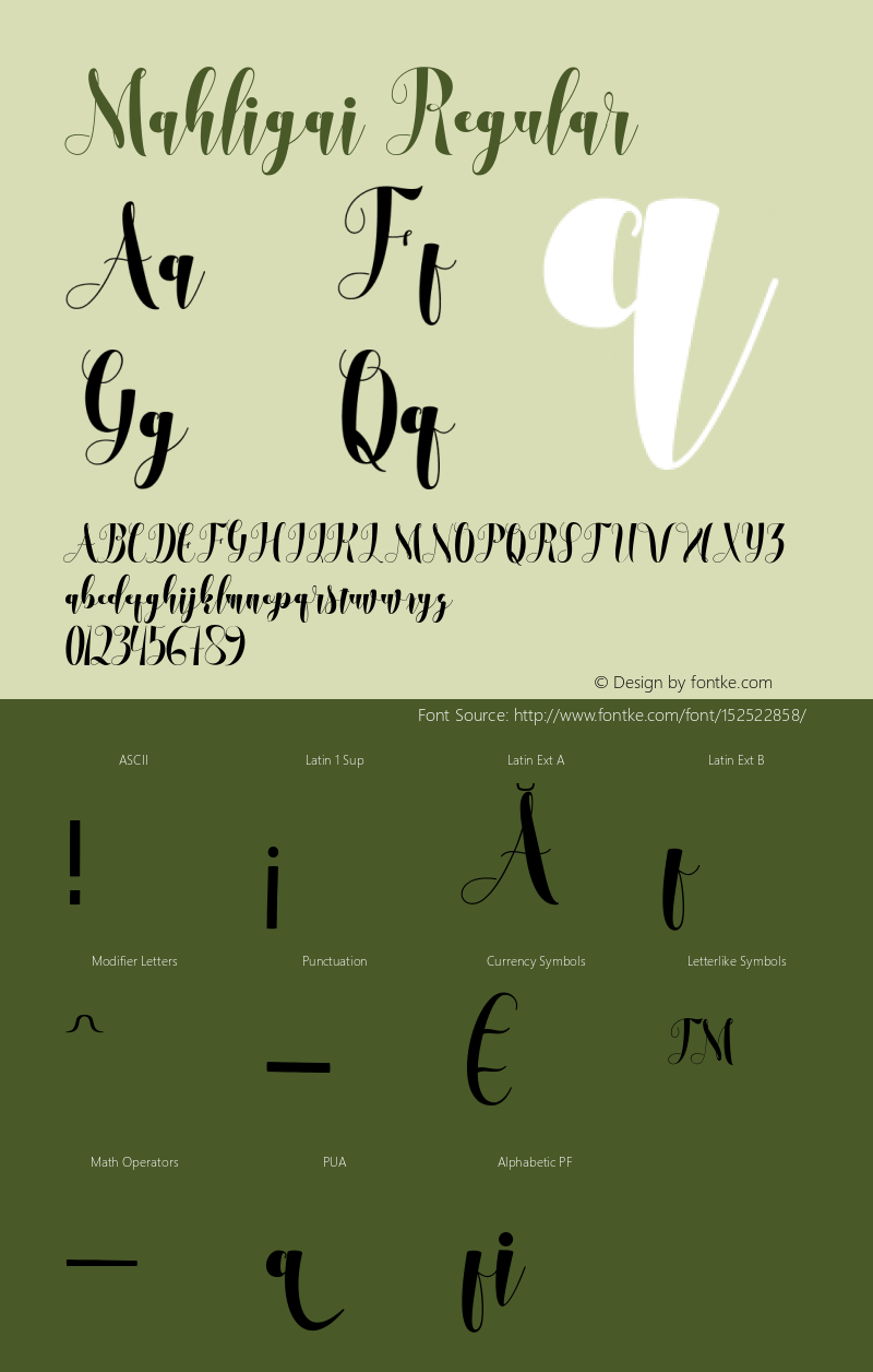 Mahligai Version 1.000 Font Sample