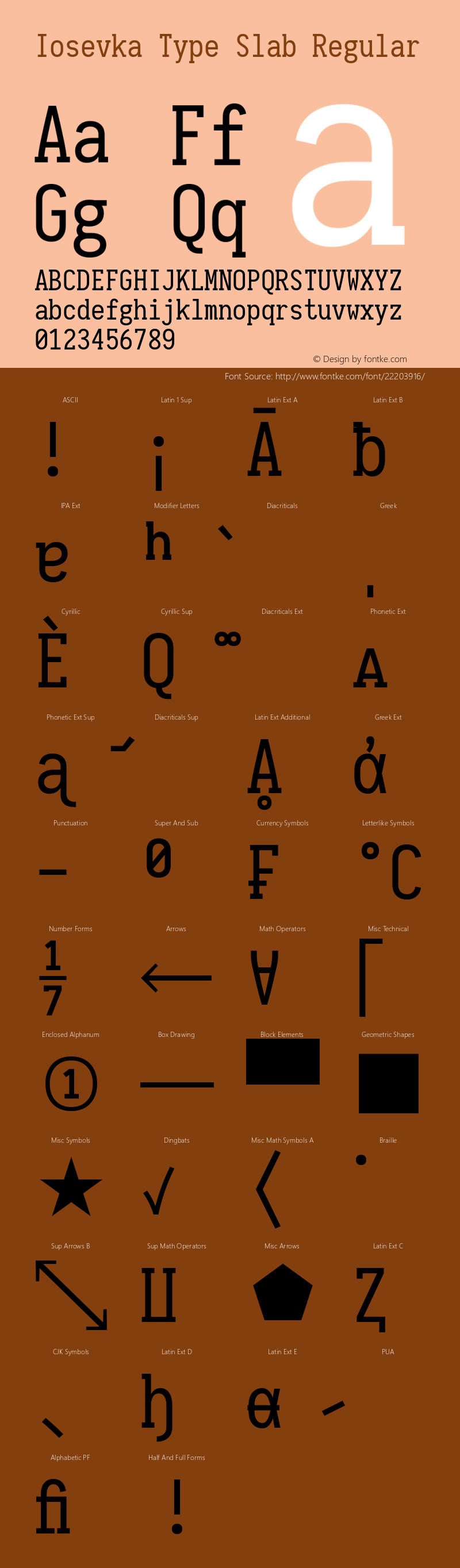 Iosevka Type Slab 1.13.1; ttfautohint (v1.6) Font Sample