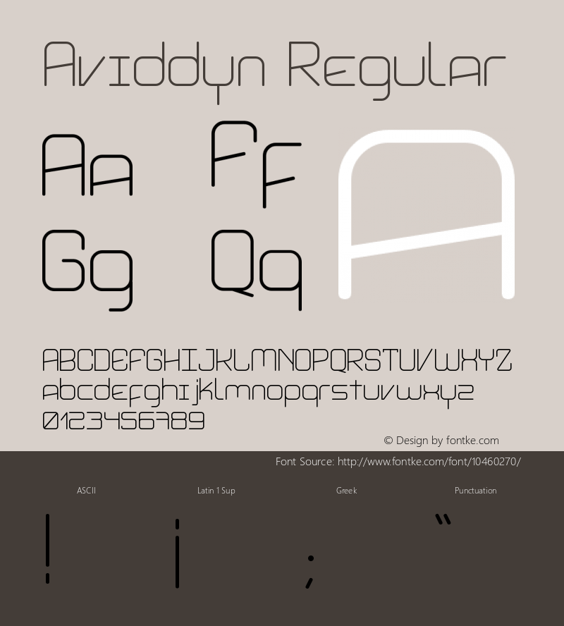 Aviddyn Regular Version 1.00 Font Sample