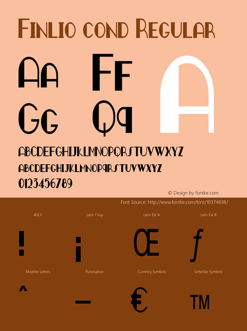 Finlio cond Regular Version 1.000 Font Sample