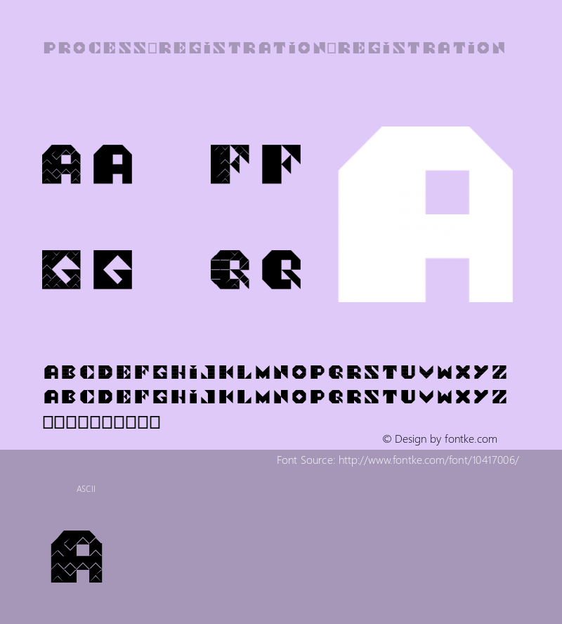 Process-registration registration Version 001.000 Font Sample