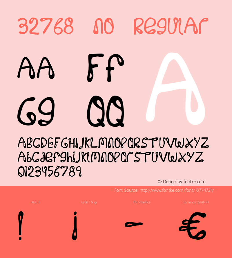 32768 NO Regular Version 1.00: 7.25.99 Revision 1 Font Sample