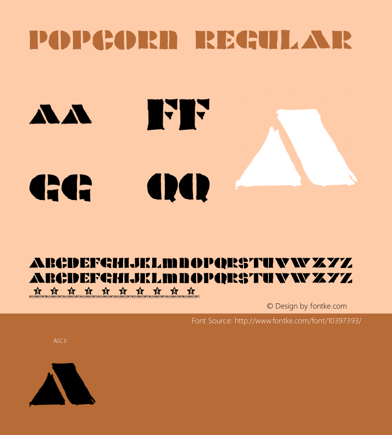 POPCORN Regular Version 1.000 Font Sample