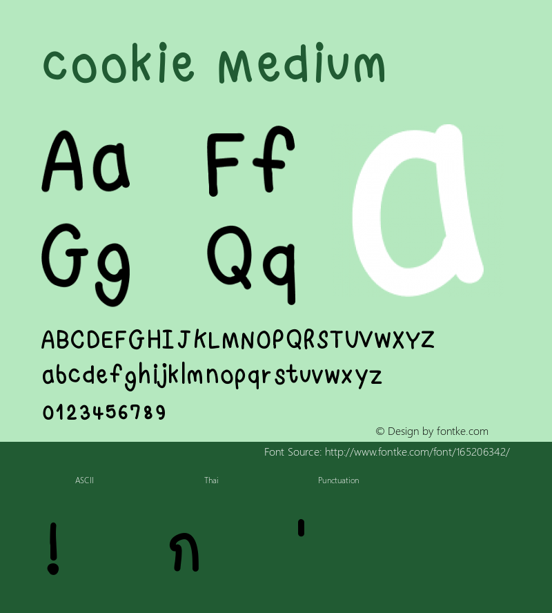 cookie Version 001.000 Font Sample