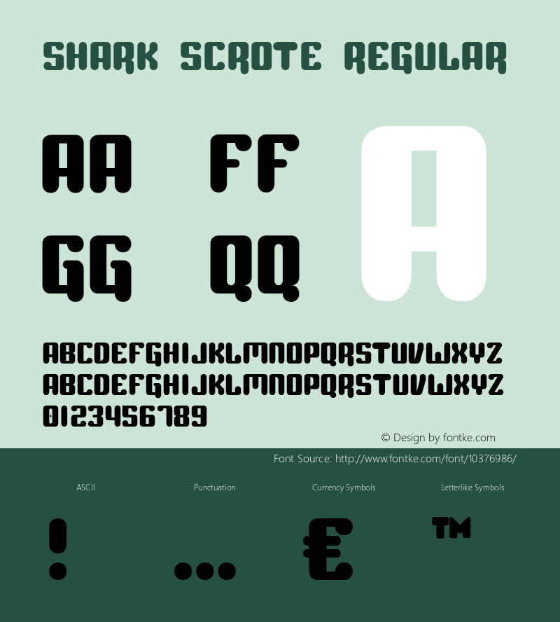 Shark Scrote Regular Version 1.000 Font Sample