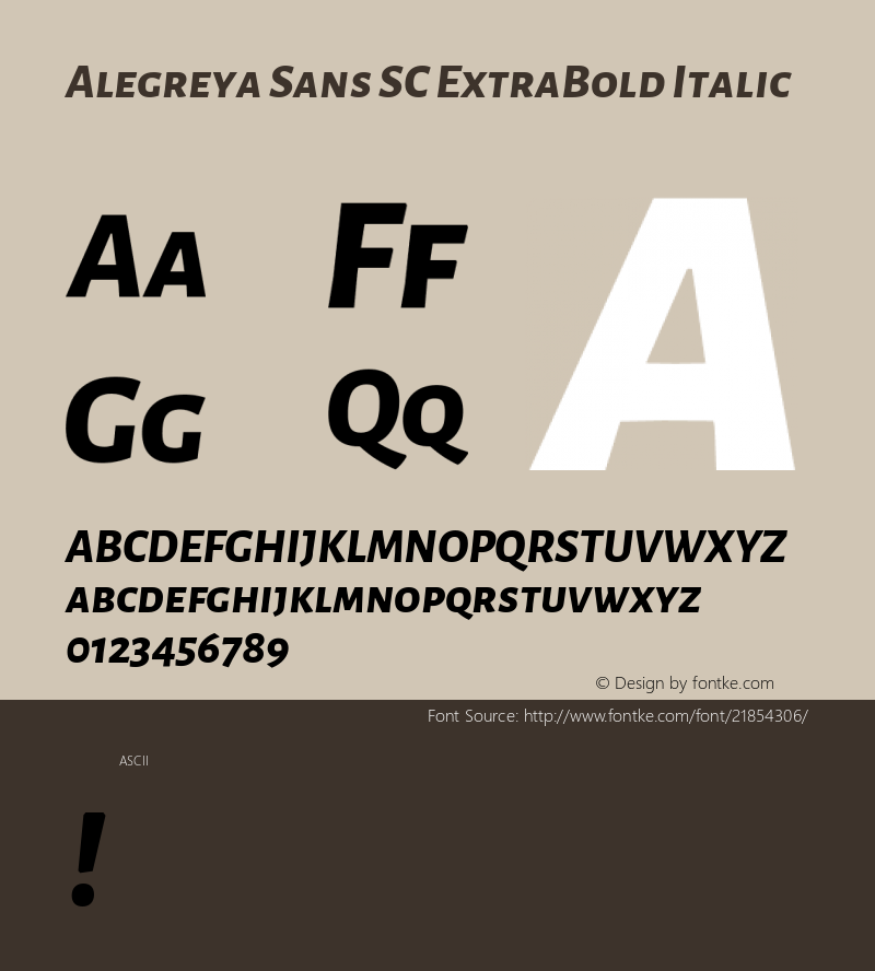 AlegreyaSansSCExtraBold Version 1.0 Font Sample