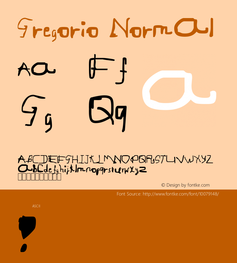 Gregorio Normal 1.0 Thu Dec 05 21:14:15 1996 Font Sample