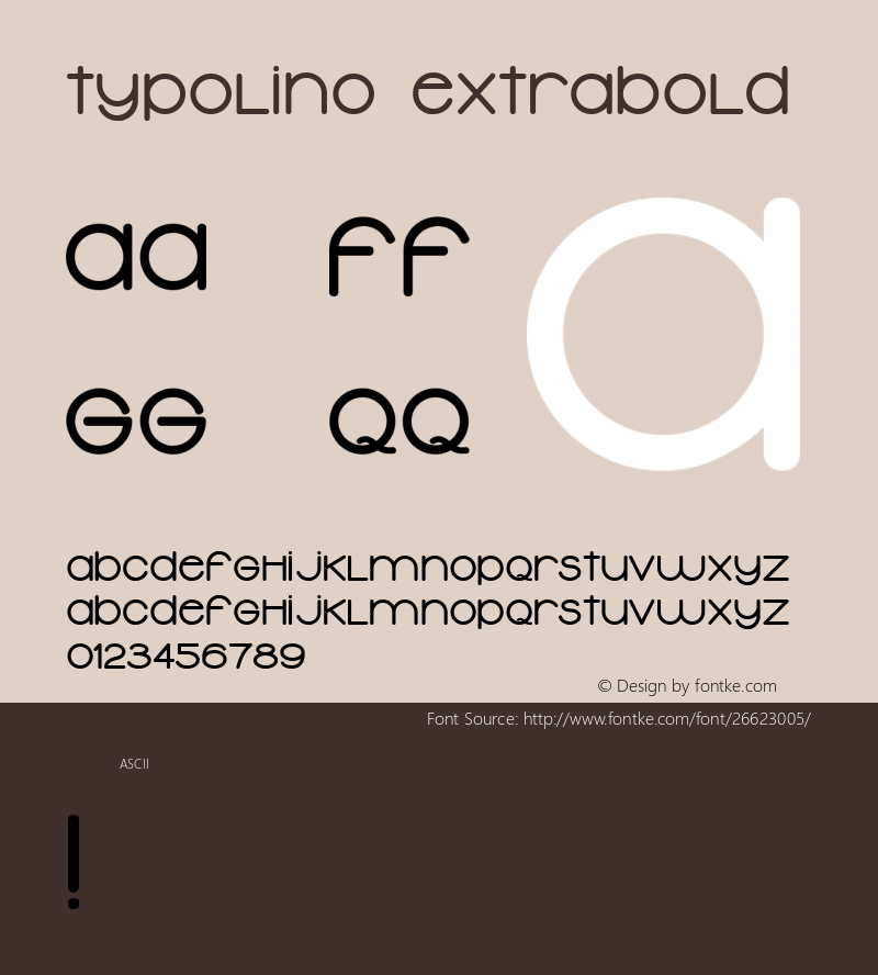 Typolino ExtraBold Version 1.000 Font Sample