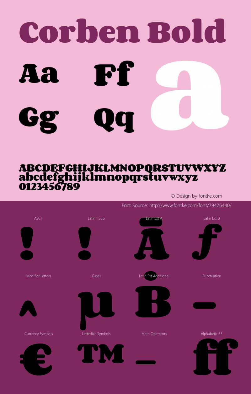 Corben Bold Version 1.101; ttfautohint (v1.6) Font Sample